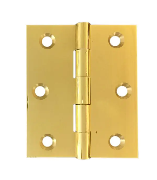 Solid Brass 75x63x2.5mm Fixed Pin Polished