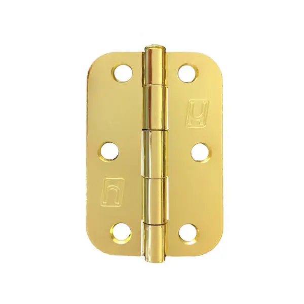 Steel 89x58x2.0mm 1/2" Radius Hinge Electro Brass