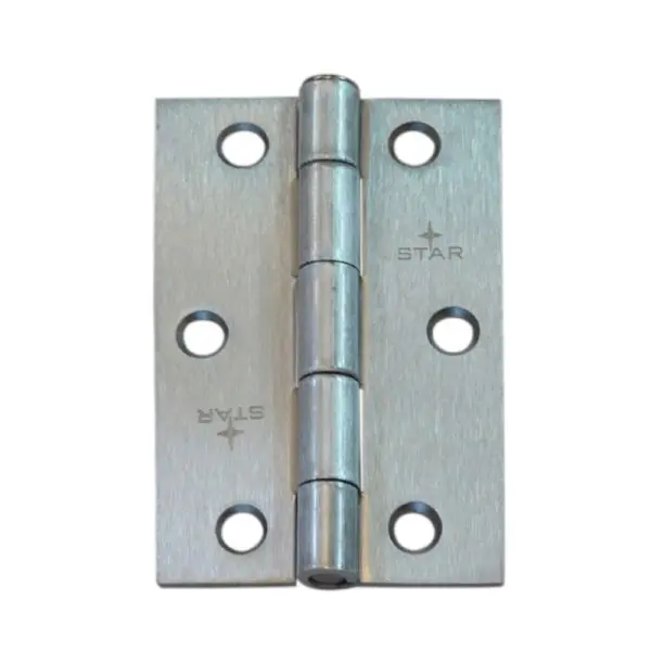 Steel 89x58x2.0mm Square Corner Hinge Satin Chrome