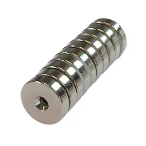 Door Magnet Hi Strength (N42) 10 x 2807 Nickel Plated (MAG2807P1)