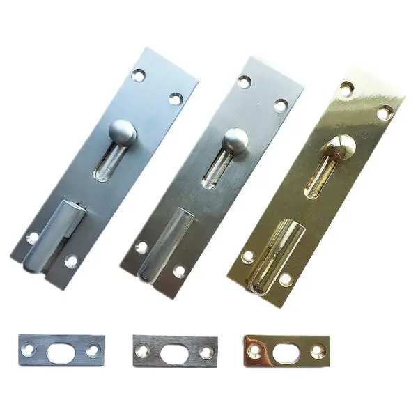 Solid Brass Necked Bolt Polished Brass