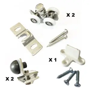 Centor A9 Sliding Door Hardware Kit Interior, 60kg, 3000mm H x 1500mm W max Panel. Hardware kit containing 2x 94CCSM, 1x 1G, 2x 9TSSS (A9SKIT)