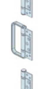 Centor E22 Straight Hinge Set (2 Hinges + DH), Stainless Steel (E22HSS)