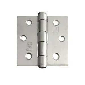 Hinge SS304 Heavy Duty 75x75x2.5 7mm Fixed Button Pin Satin c/w 7x25pz screws (HSS7575F304HD)