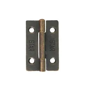 Hinge Steel 38x25x0.9mm Bronze, Fixed Steel Riveted Pin (5000 1 1/2") (HS3825BRFS)