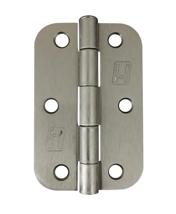 Steel 89x58x2.0mm 1/2" Radius Hinge Satin Nickel