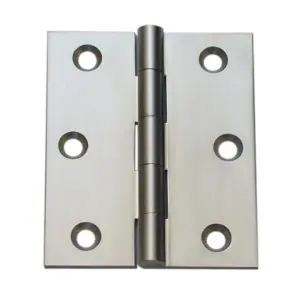 Hinge Brass 75x63x2.5mm Fixed Pin Satin Chrome c/w 8x25 screws (HB7563FSC)