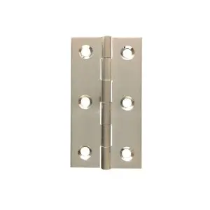 Hinge Brass 63x35x1.6mm Fixed Pin Brushed Nickel (HB6335FBN)