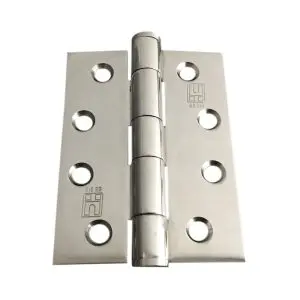 Hinge SS316 Heavy Duty 100x75x3.0 8mm Pin 3.5mm Clearance Fixed Button Pin Polished (HSS10075F316HDPOL)
