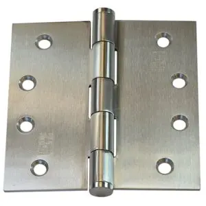 Hinge SS316 100x100x2.5 Fixed Button Pin Satin (HJSS316100FP) c/w 8X25PZ screws (HSS100100F316)