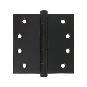 Hinge SS304 100x100x2.5 Fixed Button Pin Black Electrocoat c/w 8x25 pozi black screws (HSS100100F304BL)