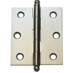 Hinge Brass 75x63x2.5mm Loose Pin Satin Chrome c/w 8x25 screws(HJ7563LPSC) (HB7563LSC)