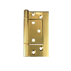 Hinge Brass Fast Fix 100x44x3.0mm Fixed Pin Polished & Lacquered (HBFF100PB)