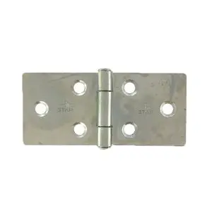 Hinge Steel Backflap 38x86mm Zinc Plate, Fixed Steel Pin  (814 1 1/2") (HSBF3886Z)