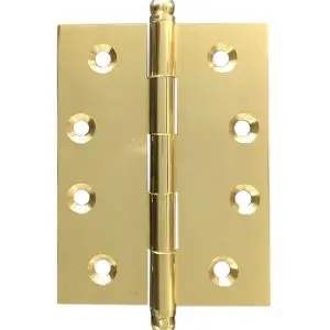 Hinge Brass 100x75x3.0mm Loose Pin Polished & Lacquered (HJ75LP) (HB10075LPB)