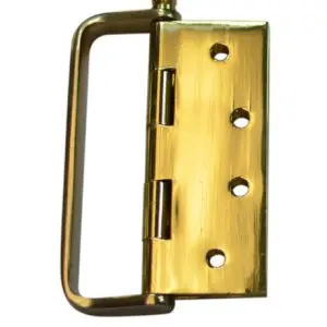 D Handle Hinge Brass 100x75x3.0mm Polished & Lacquered c/w 9x25 & 9x30 screws (HD75PB) (DHHB10075PB)