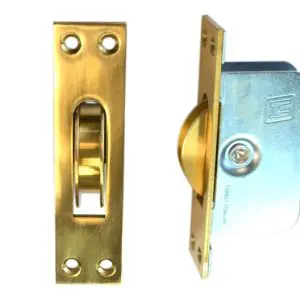 Sash Pulley Heavy Duty 128x32 Polished Brass (HJPULLPBHD) lacquered (10.205PB)