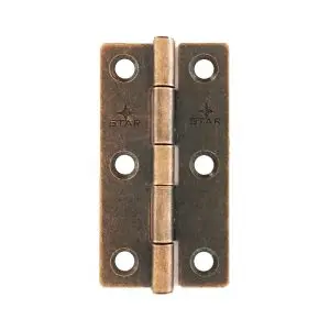 Hinge Steel 63x33x1.2mm Bronze, Fixed Steel Riveted Pin (5000 2 1/2") (HS6333BRFS)