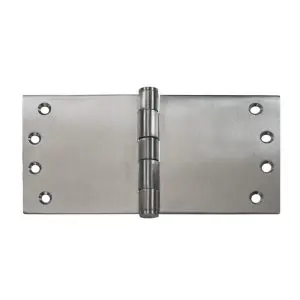 Hinge SS304 Wide Throw 100x200x3.5 Fixed Pin Button Tip Satin (HJSS200FP) c/w ss10x30 (HSSWT100200F304)
