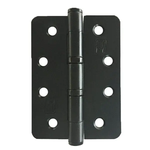 Steel 100x75x2.5mm Radius Ball Bearing Hinge Black