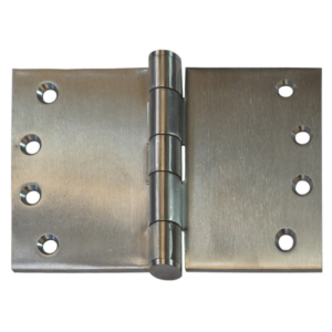 Hinge SS316 Wide Throw 100x150x3.5 Fixed Pin Button Tip Satin (HJSS316150FP) (HSSWT100150F316)