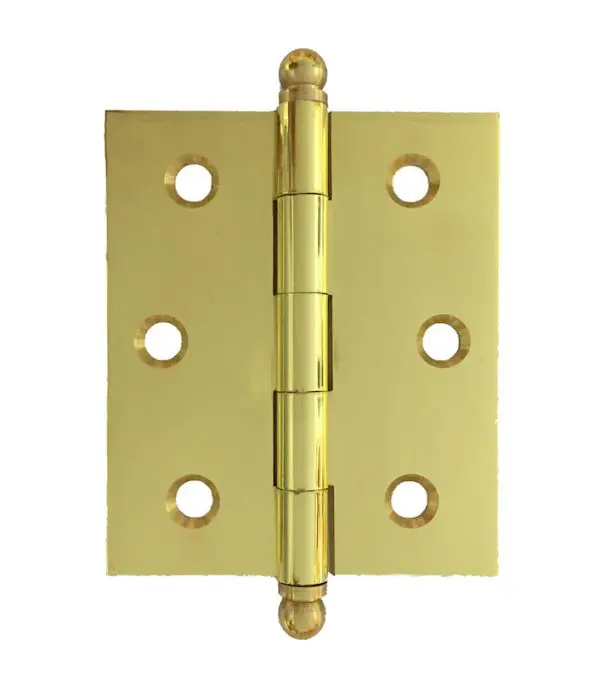 Solid Brass 75x63x2.5mm Ball Tip Hinge Polished