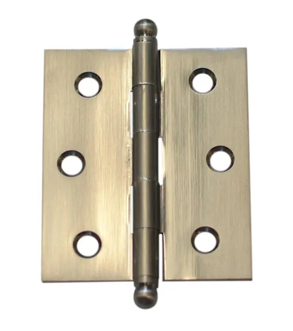 Solid Brass 75x63x2.5mm Ball Tip Hinge BN
