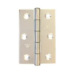 Hinge Steel 63x33x1.2mm Zinc Plate, Fixed Steel Riveted Pin (5000 2 1/2") (HS6333ZFS)