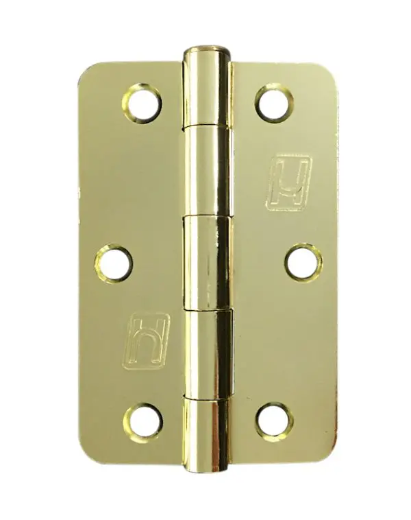 Steel 89x58x2.0mm 1/4" Radius Hinge Electro Brass