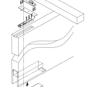 NHN Pivot Door Closer, Timber Panel.  60 - 100 kg 750 to 950 mm Width, Non Hold Open min door thickness 40mm (PDC103W)