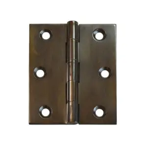 Hinge Brass 75x63x2.5mm Fixed Pin Antique Bronze c/w 8x25 screws (HJ7563FPBP) (HB7563FBR)