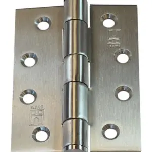 Hinge SS316 Heavy Duty 100x75x3.0 Fixed Button Pin Satin c/w 10X30 PZ Screws (HJSS31675FP3.0) (HSS10075F316HD)