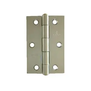 Hinge Steel 89x58x2.0mm Zinc Plate, Fixed Brass Riveted Pin (333 3 1/2") (HS8958ZFB)