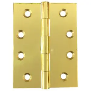 Hinge Brass 100x75x3.0 FP Polished Brass (HJ75FP) c/w screws 9x30 (HB10075FPB)