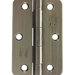 Steel 89x58x2.0mm 1/4" Radius Hinge Antique Brass