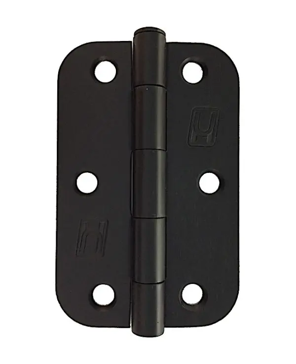 Steel 89x58x2.0mm 1/2" Radius Hinge Black