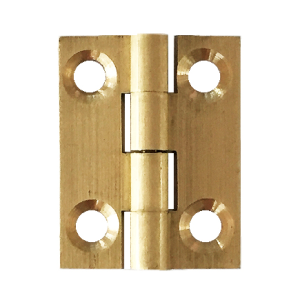 Hinge Brass 25x20x1.2mm Fixed Pin Brushed & Lacquered (HB2520FM)