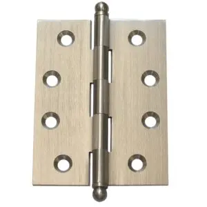 Hinge Brass 100x75x3.0mm Loose Pin Brushed Nickel (HJ75LPSN) (HB10075LBN)
