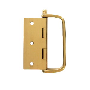 D Handle Hinge Brass 75x63x2.5mm Polished & Lacquered c/w 8x25 screws (HD7563PB) (DHHB7563PB)