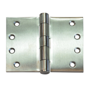 Hinge SS316 Wide Throw 100x125x3.5 Fixed Pin Button Tip Satin (HJSS316125FP) (HSSWT100125F316)