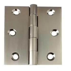 Hinge Brass 75x63x2.5mm Fixed Pin Brushed Nickel c/w 8x25 screws (HJ7563FPSN) (HB7563FBN)