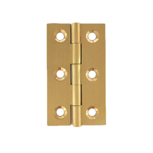 Hinge Brass 51x29x1.3mm Fixed Pin Brushed & Lacquered (HB5129FM)