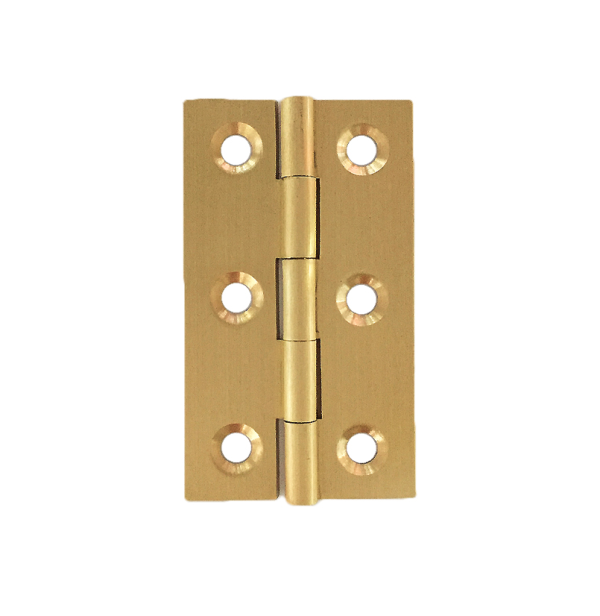 Solid Brass 51x29x1.3mm Fixed Pin Hinge Brushed