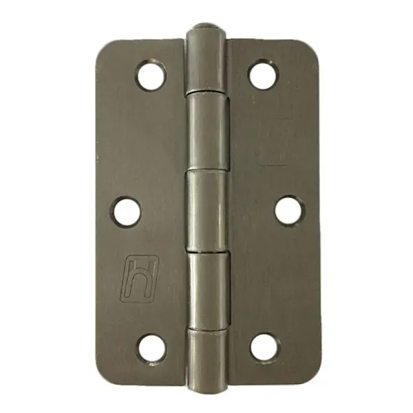 Steel 89x58x2.0mm 1/4" Radius Hinge Gunmetal
