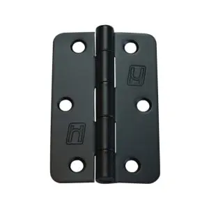 Steel 89x58x2.0mm 1/4" Radius Hinge Black
