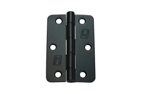 Steel 89x58x2.0mm 1/4" Radius Hinge Black