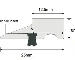 SLIDEMASTER Sliding Door Interlocker with Integral Brush Strip - 3m Length (SMINTERLOCK)