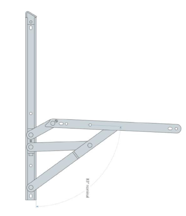 Bristol 4 Bar SS304 Awning Friction Stay 16" HD