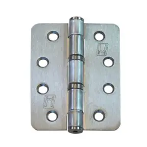 Hinge Steel Ball Bearing 100x75x2.5mm 1/4" Radius Button Tip Satin Chrome (loose pin) (HSR4B10075SC)