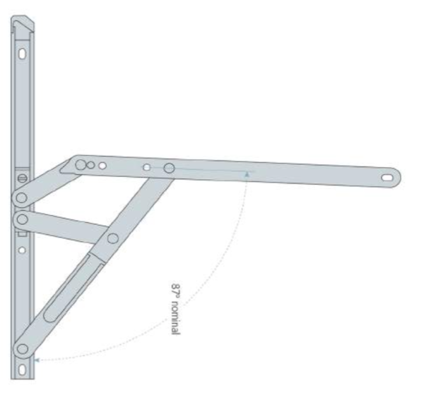 Bristol 4 Bar SS304 Casement Friction Stay 12"